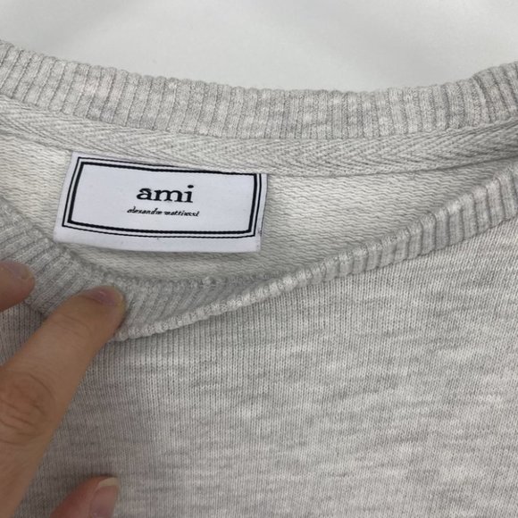 Ami Paris Alexandre Mattiusi Smiley patch crewneck pullover medium Heather grey - Picture 5 of 16